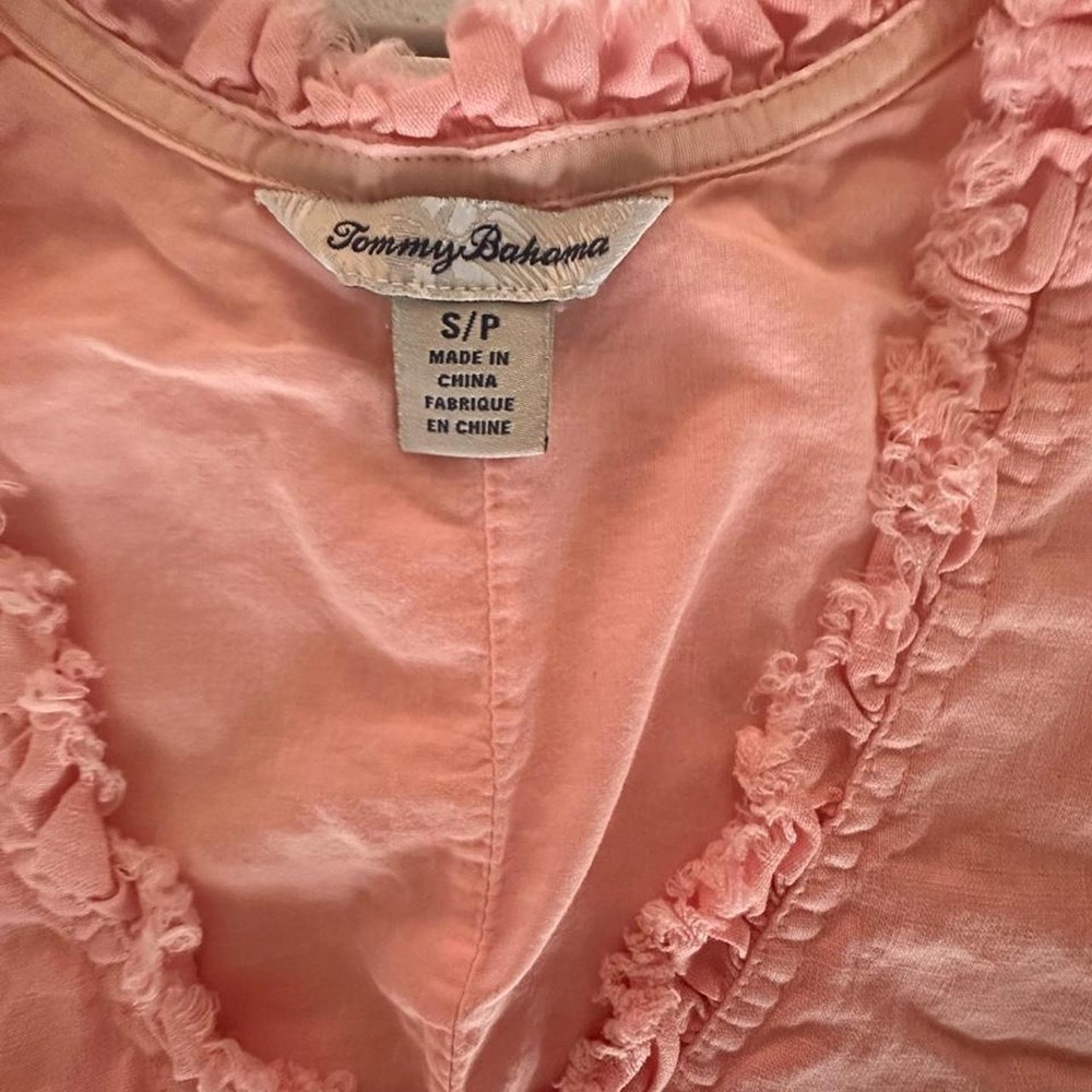 Tommy Bahama linen dress pink size small with pockets